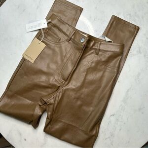 Aritzia Wilfred Charm HR Leather Pant - Rustical Brown